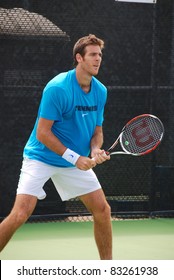 MONTREAL - AUGUST 9: Juan Martín Del Potro On Training Court Of Montreal Rogers Cup On August 9, 2011 In Montreal, Canada. Juan Martin Is An Argentine Professional Tennis Player