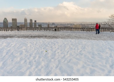 Montreal, CA - 15 December 2016: Kondiaronk Belvedere On Mount Royal