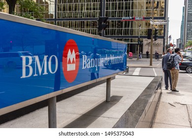 Montreal, CA - 3 September 2019: BMO Sign On René Lévesque Boulevard.