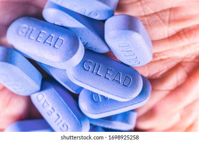 Montreal, CA - 8 October 2015: Gilead Truvada Pills In A Hand