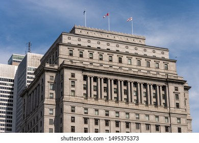 Montreal, Canada - 03 September 2019: Edifice Sun Life Building on Metcalfe street.