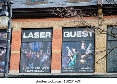 MONTREAL, Canada – 03/16/2019: Laser Quest Montreal. A Popular Public Attraction Located In Downtown Montreal. 