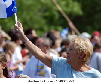 MONTREAL CANADA 06 24 07: Pauline Marois Celebrating Quebec's National Holiday Served As The 30th Premier Of Quebec (2012–2014) And Was Leader Of The Parti Québécois (2007–2014). 