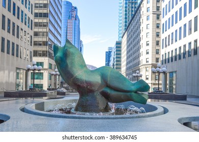 Montreal. Canada - 12 March, 2016: The Iconic Sculpture Of 