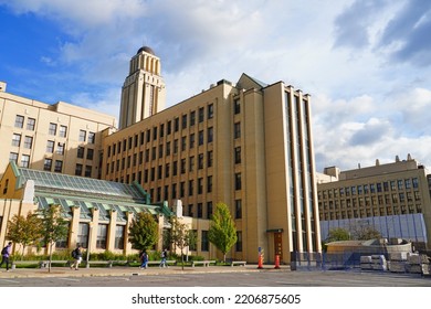 MONTREAL, CANADA -16 SEP 2022- View Of The Campus Of The Universite De Montreal, A French Language University Located In The Cote-des-Neiges Neighborhood On Mount Royal In Montreal, Canada.