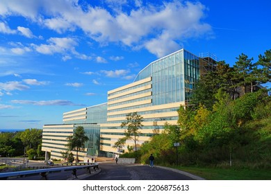 MONTREAL, CANADA -16 SEP 2022- View Of The Campus Of The Universite De Montreal, A French Language University Located In The Cote-des-Neiges Neighborhood On Mount Royal In Montreal, Canada.