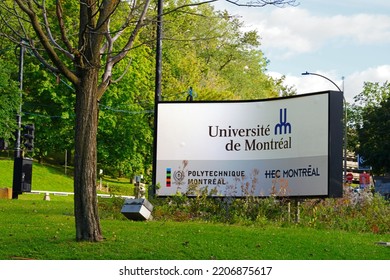 MONTREAL, CANADA -16 SEP 2022- View Of The Campus Of The Universite De Montreal, A French Language University Located In The Cote-des-Neiges Neighborhood On Mount Royal In Montreal, Canada.