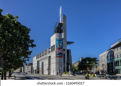 MONTREAL, CANADA - AUGUST 13, 2017: View Of Pointe A Calliere - Museum Of Archaeology And History In Old Montreal. Pointe A Calliere Museum Was Founded In 1992.