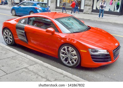 MONTREAL CANADA JUNE 9:  Audi R8 in exihbition for the F1 weekend in downtown Montreal on june 09 2013 in Montreal Canada