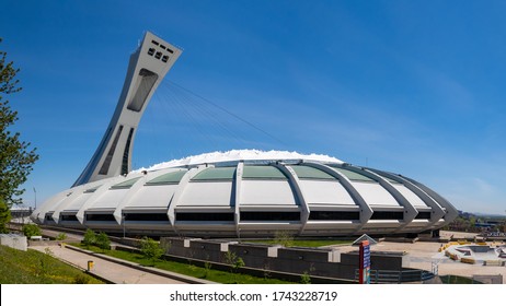 Montreal, Canada - May 2020 : Panorama View Of The Olympic Stadium And Tower