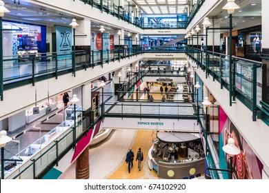 Montreal, Canada - May 26, 2017: Underground City Shopping Mall In Downtown Area At Niveau Metro In Quebec Region