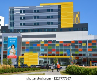 MONTREAL CANADA SEPTEMBER 14 2016: New McGill University Health Centre (MUHC) And Shriners Hospital A Network Of Teaching And Community Hospitals