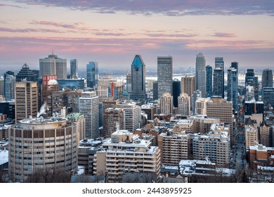 Montreal city, Canada, view of the downtown skyline in the sunset light - Powered by Shutterstock