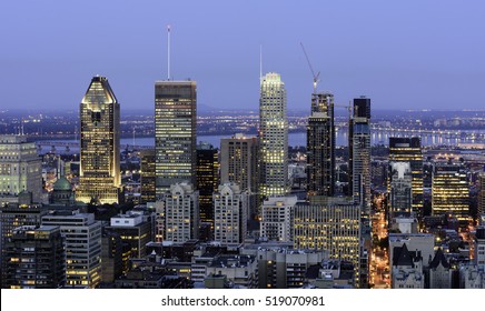 Montreal Downtown At Dusk, Canada