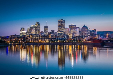 Montreal Downtown View From Across St Lawrence River