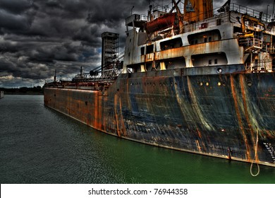 Montreal Old Port Rusted Container Ship
