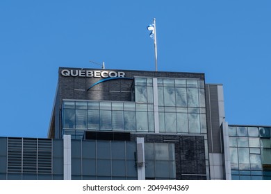 Montreal, QC, Canada - September 4, 2021: Quebecor headquarters in Montreal, QC, Canada. Quebecor Inc. is a Canadian diversified media and telecommunications company. 