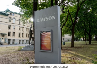 Montreal, QC, Canada - September 4, 2021: Dawson Theatre Sign In Montreal, QC, Canada, A Theatre Plays Performed By Students In The Dawson College Professional Theatre Program. 