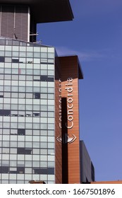 Montreal, QC/Canada - March 8, 2020: View Of Concordia University From Saint-Catherine St. West.