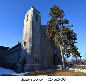 MONTREAL QUEBEC CANADA 01 15 2013: Saint Malachy Catholic Church Of Montreal  Cote-des-Neiges-Notre-Dame-de-Grace Neighborhood.