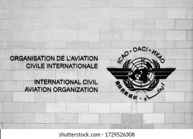 MONTREAL QUEBEC CANADA 05 07 2020: International Civil Aviation Organization (ICAO) Building Also Accommodated Various Airline And The Headquarters Of IATA, The International Air Transport Association