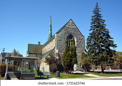 MONTREAL QUEBEC CANADA 05 12 2020: Church Of Mount Royal United. We Are A Community Of Faith, Made Up Of People From All Walks Of Life Who Find In Jesus Christ A Way Of Life As God 