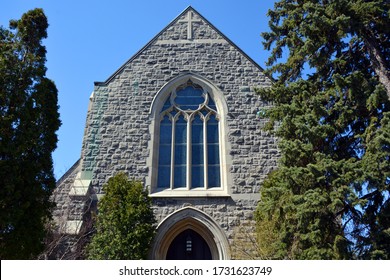 MONTREAL QUEBEC CANADA 05 12 2020: Church Of Mount Royal United. We Are A Community Of Faith, Made Up Of People From All Walks Of Life Who Find In Jesus Christ A Way Of Life As God 