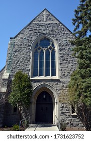 MONTREAL QUEBEC CANADA 05 12 2020: Church Of Mount Royal United. We Are A Community Of Faith, Made Up Of People From All Walks Of Life Who Find In Jesus Christ A Way Of Life As God 