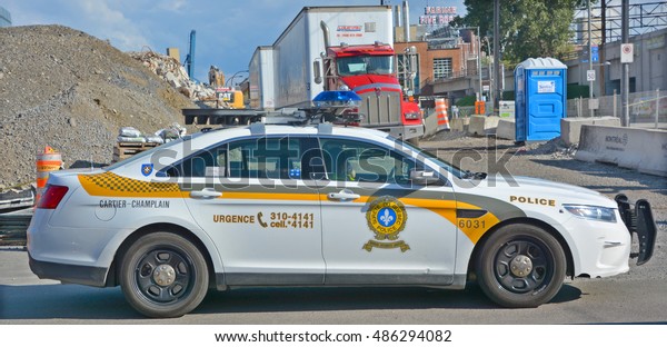 MONTREAL QUEBEC\
CANADA 09 18 2016: Car of the Surete du Quebec (SQ), Quebec Safety\
or Quebec Provincial Police (QPP) is the provincial police force\
for the Canadian province of\
Quebec