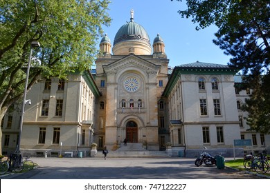 MONTREAL QUEBEC CANADA 10 13 2017: Front Door Of The Dawson College 11 Years After Shooting Occurred On September 13, 2006 At Dawson College, A CEGEP Located In Downtown Montreal, Quebec, Canada.