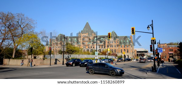 MONTREAL QUEBEC CANADA 10 26 2012: Place Viger was\
both a grand hotel and railway station in Montreal, Quebec, Canada,\
constructed in 1898 and named after Jacques Viger, the first Mayor\
of the city.