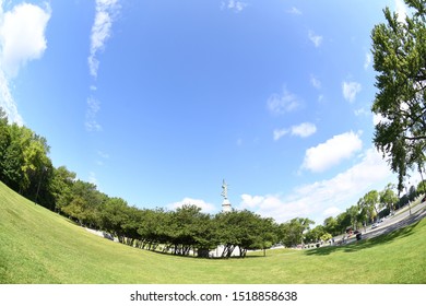 Montreal, Quebec / Canada - 29 June 2019 - George Etienne Cartier Monument On Mount Royal Park