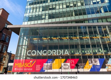 Montreal Quebec Canada April 18 2020: Concordia University John Molson Building