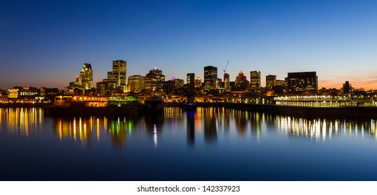 Montreal Quebec Canada City Skyline at Night