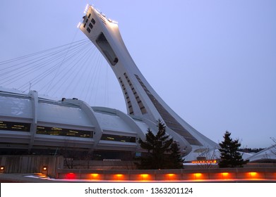 Montreal, Quebec, Canada - December 7, 2004: Montreal Olympic Park At Dusk