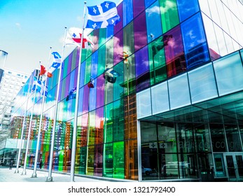 Montreal, Quebec / Canada - May 2016:  The Palais Des Congres De Montréal Is A Convention Centre In Montreal's Quartier International At The North End Of Old Montreal