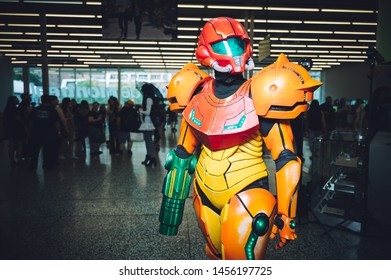 Montreal, Quebec, Canada,Montreal Congress Center,2019, Cosplayer Were Attending The  Pop-culture Fan Convention Montreal Comiccon Which Is A Pop-culture Fan Convention That Showcases Artist And