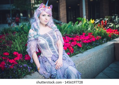 Montreal, Quebec, Canada,Montreal Congress Center,2019, Cosplayer Were Attending The  Pop-culture Fan Convention Montreal Comiccon Which Is A Pop-culture Fan Convention That Showcases Artist And