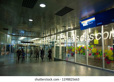 Montreal, Quebec/Canada- 05/19/2018: The Palais De Congres De Montreal Convention Center, Main Hallway. 