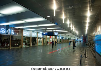 Montreal, Quebec/Canada- 05/19/2018: The Palais De Congres De Montreal Convention Center, Main Hallway. 