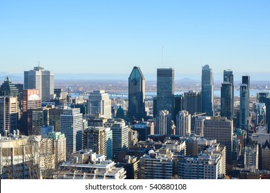 Montreal Skyline In Winter, Canada