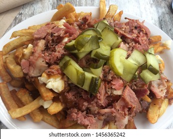 Montreal Smoked Meat Poutine And Pickles