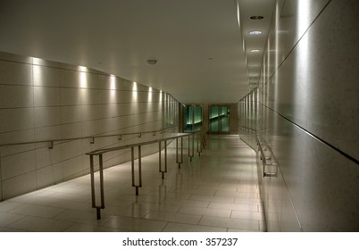 Montreal Underground Passage  In Wide Angle - - B/w Picture