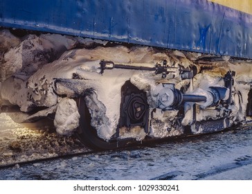 MONTREAL,CANADA-MARCH,18,1984:Iced Locomotiv In The Way To Quebec