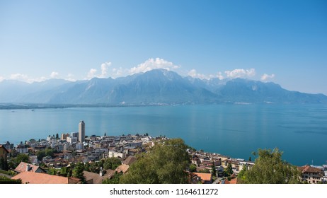 Montreux Switzerland Cityscape Lake Geneva Sunny Stock Photo 1164611272 ...