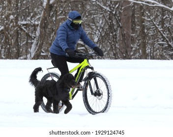 Mont-Saint-Bruno National Park, Québec, Canada, February 3 2021, Winter Fat Biking In A Québec National Park