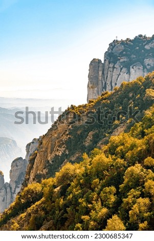 Montserrat, Catalonia - Spain. View from the Montserrat Abbey with the 