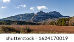 Montserrat Massif seen from Vacarisses (Catalunya, Spain) towards west