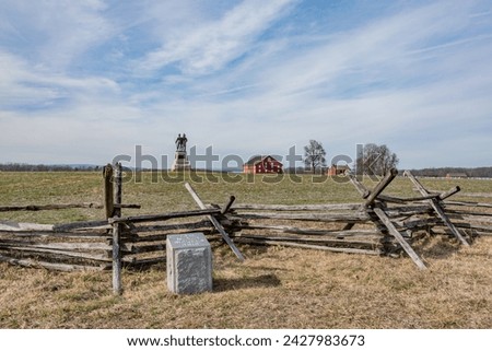 Monument to the 73rd New York Volunteer Infantry Regiment and the Sherfy Farm, Gettysburg PA USA