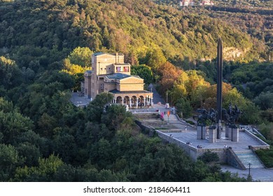 Monument to the Assen Dynasty and State Art Gallery in Veliko Tarnovo city in Bulgaria - Shutterstock ID 2184604411